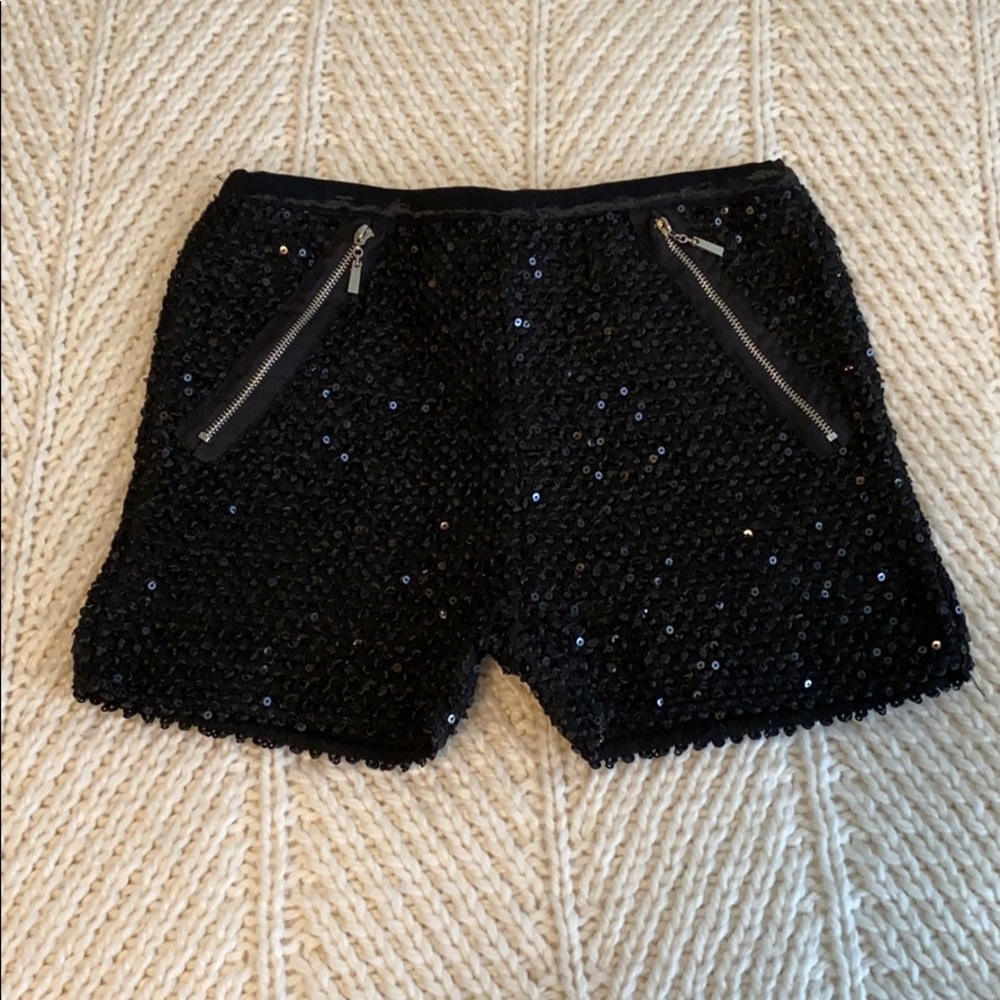 Sequins black shorts